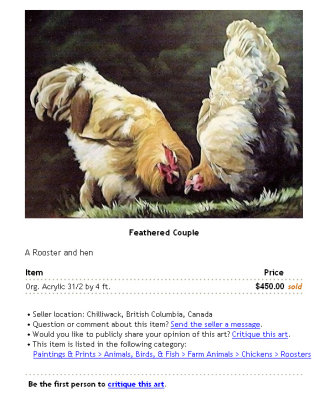 Feathered couple sold