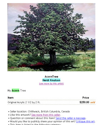 Acorn Tree sold