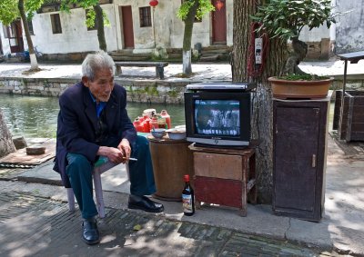 Just a man having a smoke