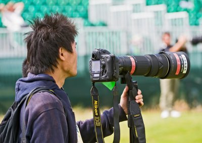 A decent camera and lens in use