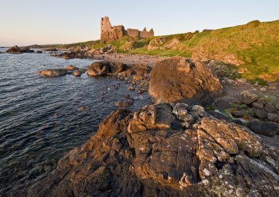 Dunure castle in evening light