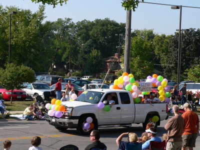 Truck with balloons