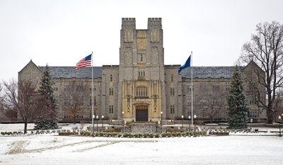 A Winter View Of Burruss Hall