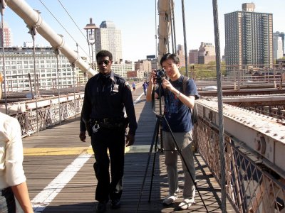 Policeman at Brooklyn Bridge