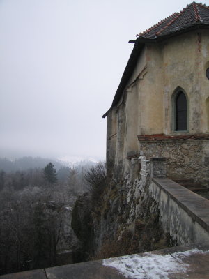 Bled Castle, and wintery surroundings.