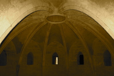 Inside the tower, previously used as a prison