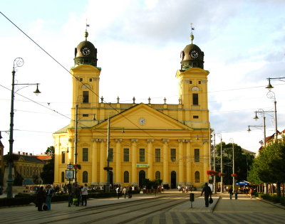 Debrecen's great church -- this is Protestant Hungary.