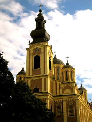 Downtown Sarajevo's newly renovated orthodox cathedral