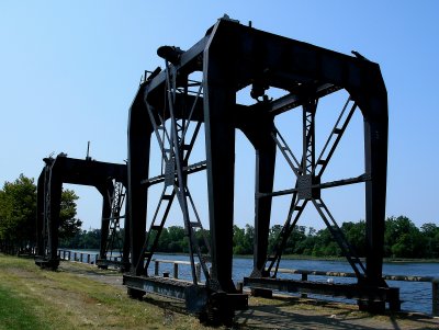 Crane Bases On Old Dock