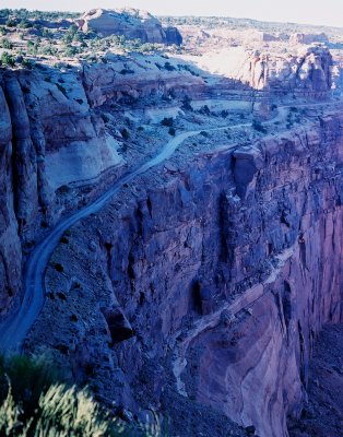 The precipitous Schafer trail, Canyonlands Nat'l Park,