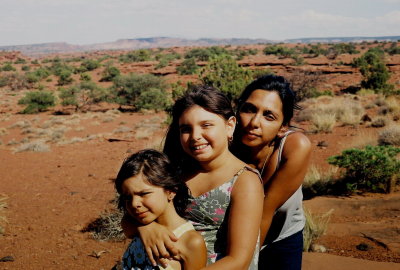The Nelson girls and the desert sand. Capitol Reef Nat'l Park.