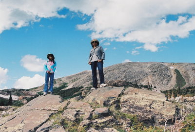 12)  Christina and Jackie hiking in the Snowies.