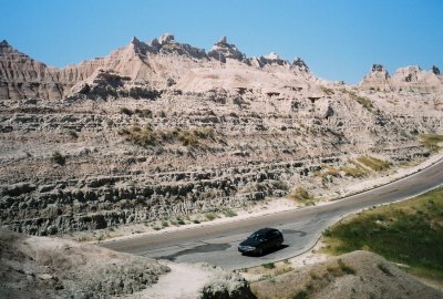 (1-7) Badlands Nat'l Park, South Dakota. Our trusty Subaru is in the distance. (8/10)