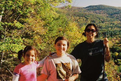 2) Three happy hikers.