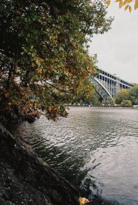 9) View of the Henry Hudson Bridge at the northern tip of Manhattan.