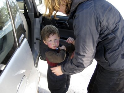 Tired after sledding