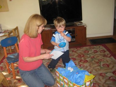 Charlie and Aunt Cathy on his 2nd Birthday