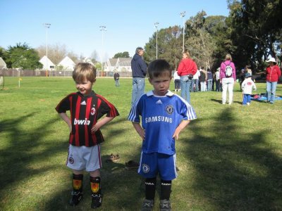 Chelsea and AC Milan before action