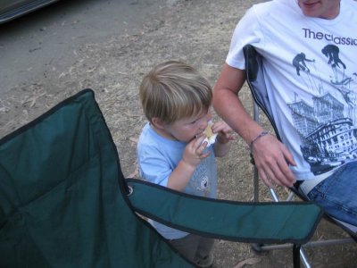 Charlie Eating Smores with Eli