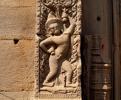 Pilaster with guardian spirit (vajarsattva) triumphing over evil