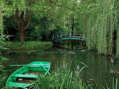 Monet's Japanese Footbridge in the background