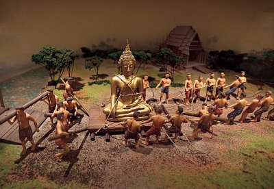 Diorama: relocating the Buddha image, times past
