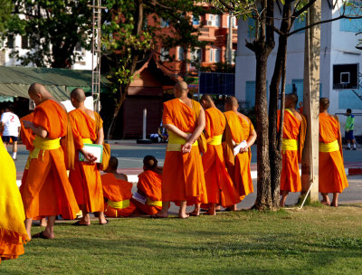 Novice monks after class