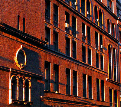 Back of Carnegie Hall at sunset