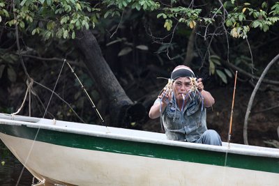 Fisherman, Kinabatangan river