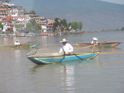 Fishermen with butterfly nets, Janitzio Island, Lake Patzcuaro