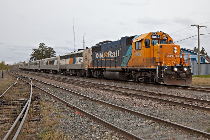 Northlander arriving in Englehart 2009 October 12th