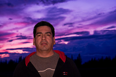 Doug in front of sunset 2008 September 16th