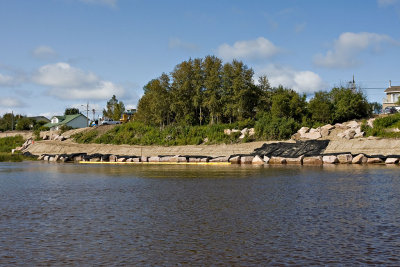 Shoreline stabilization work along the Moose River