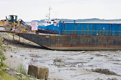 Barge at low tide