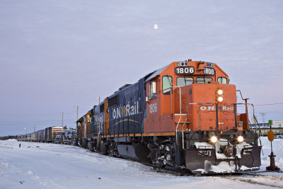 Polar Bear Express waits to leave Moosonee 2009 January 9th