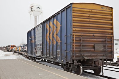 Head end of Polar Bear Express backs on to main part of train