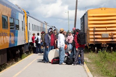 Passengers on platform