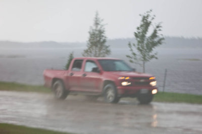 Vehicle in rain