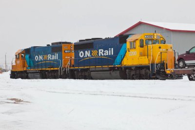 GP38-2 1801 and GP40-2 2200 provide power for Polar Bear Express 2010 December 21st