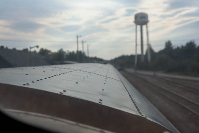 View of Moosonee's no unused water tower from dome Otter Rapids 900.