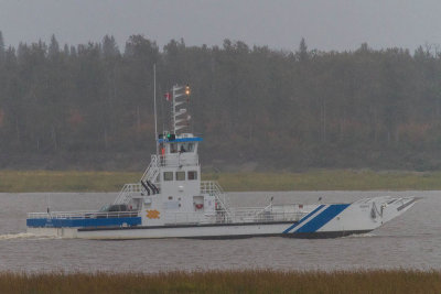 Barge Niska I heading to Moose Factory on a rainy morning 2012 September 20th