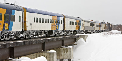 Passenger train 622 heading south from Moosonee