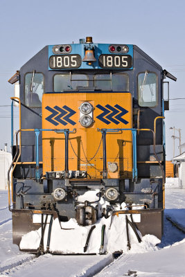 GP38-2 1805 in Moosonee on a Sunday afternoon