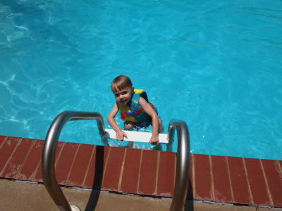 Adrian in Pool at Pinecove Family Fun Day, June 1st