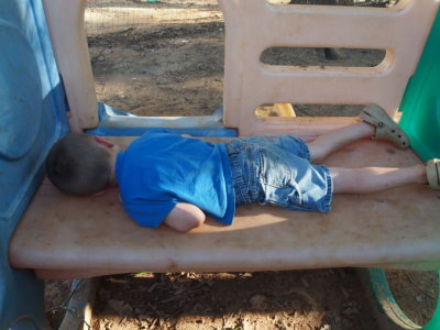 Adrian Falling Asleep Outside