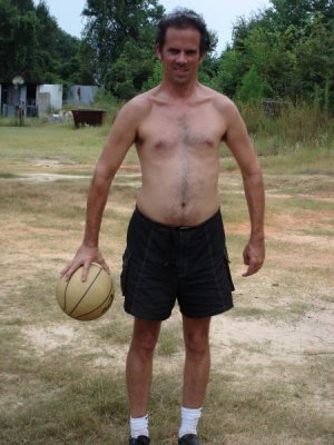 Me Playing Basketball at Home, Looking Buff, 8-28-2007