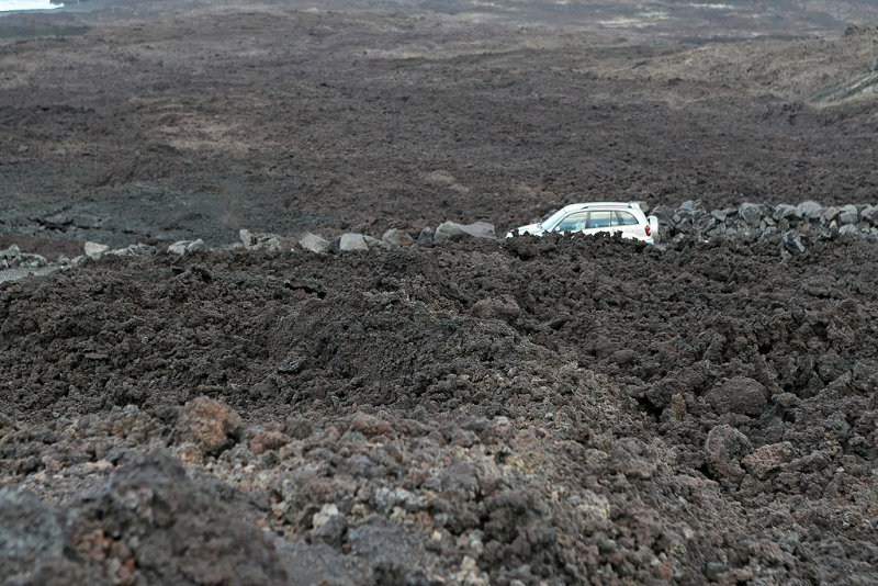 Ile de la Runion - Sur le grand brl, zone o scoulent les coules de lave du volcan La Fournaise