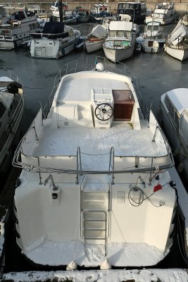 Port-Cergy et l'Oise pris par les glaces en janvier 2009