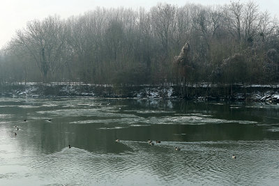 L'Oise prise par les glaces en janvier 2009
