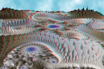 Mandelscape anaglyph